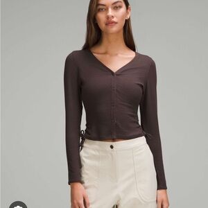 lululemon side-cinched ribbed cardigan